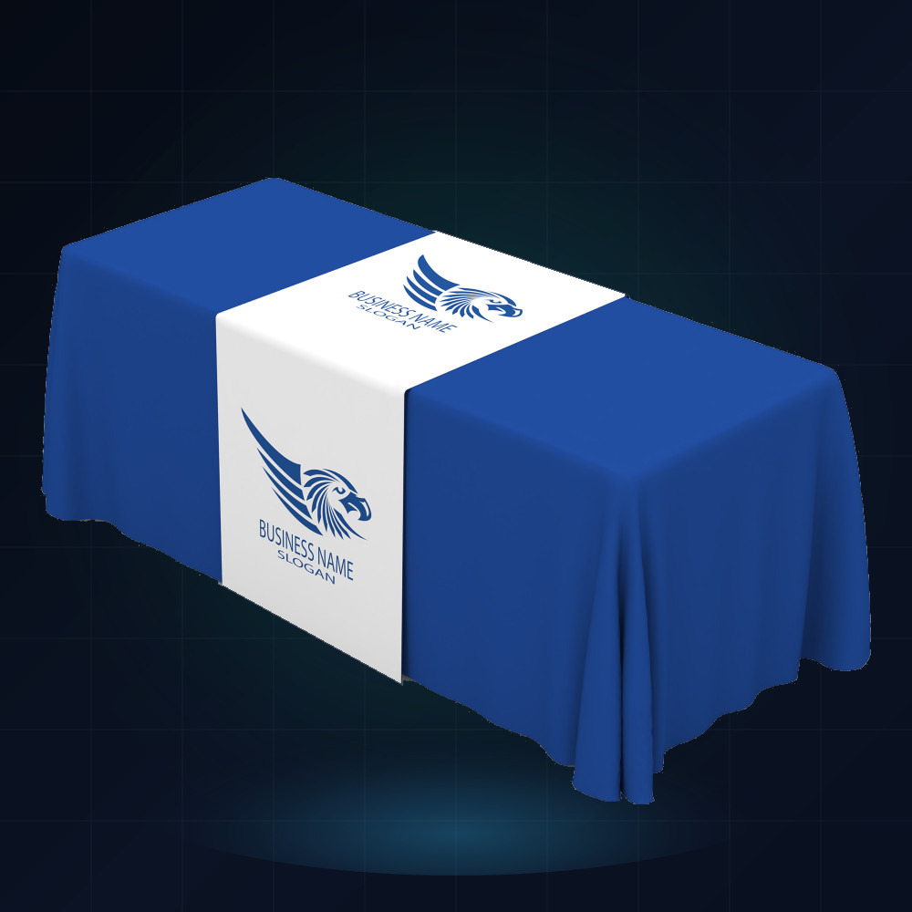 Full-Color Dye-Sublimated Custom Table Runner (24" / 30" / 36" / 60" Wide) (24"W, 30"W, 36"W or 60"W × 84"L (+ Optional Solid Throw Combo))
