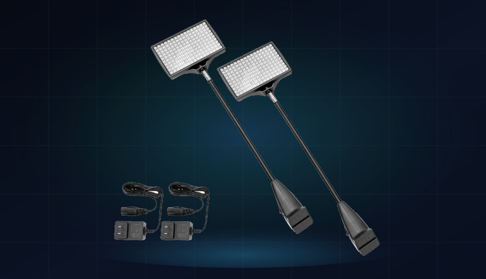 2× C-Clamp LED Lights (19" Arm Reach × 5.5" Wide LED Head (Set of 2))