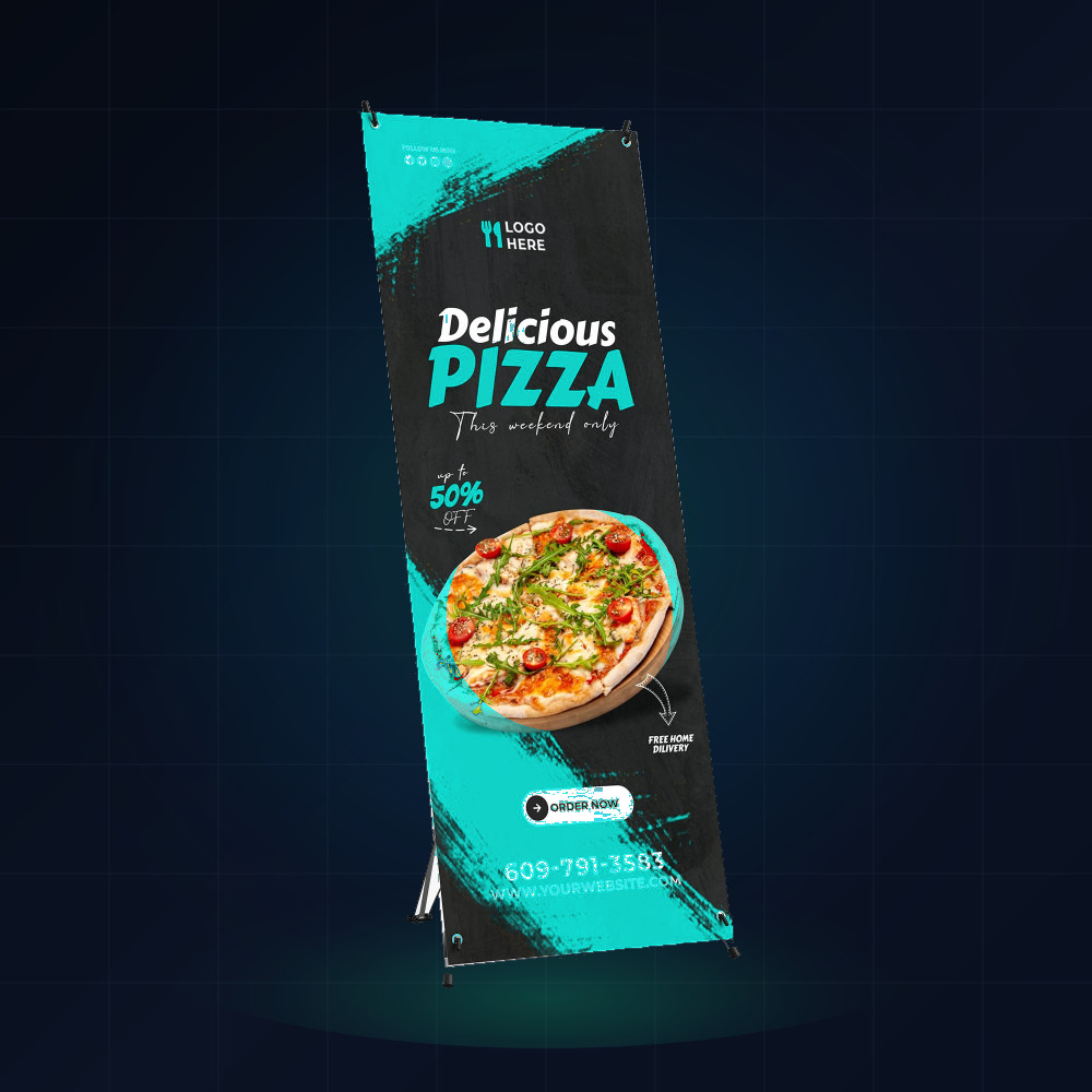 X-Stand / Tabletop Banner (24" W × 63" H)